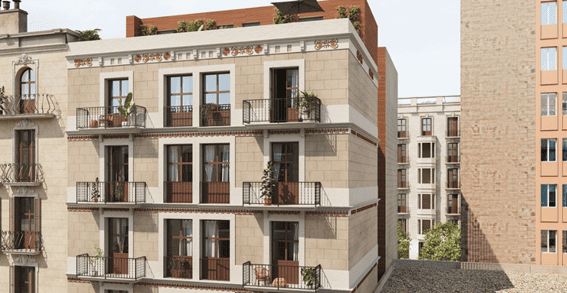 fachada edificio de pisos en venta calle urgel barcelona 